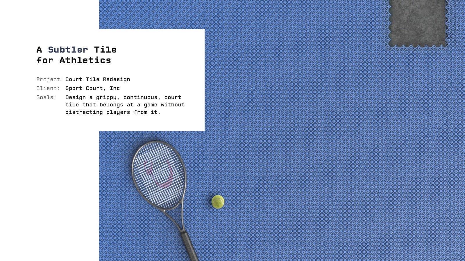 Sport court tile redesign hero page
